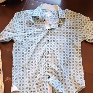 Men's Blue Patterned Shirt